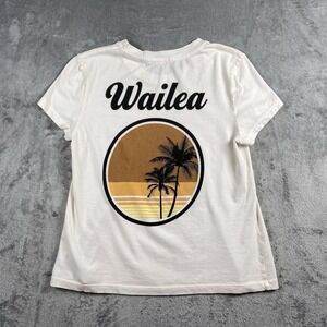 Standard James Perse Shirt Womens Size 1 Small White Wailea Hawaii Palm Tree